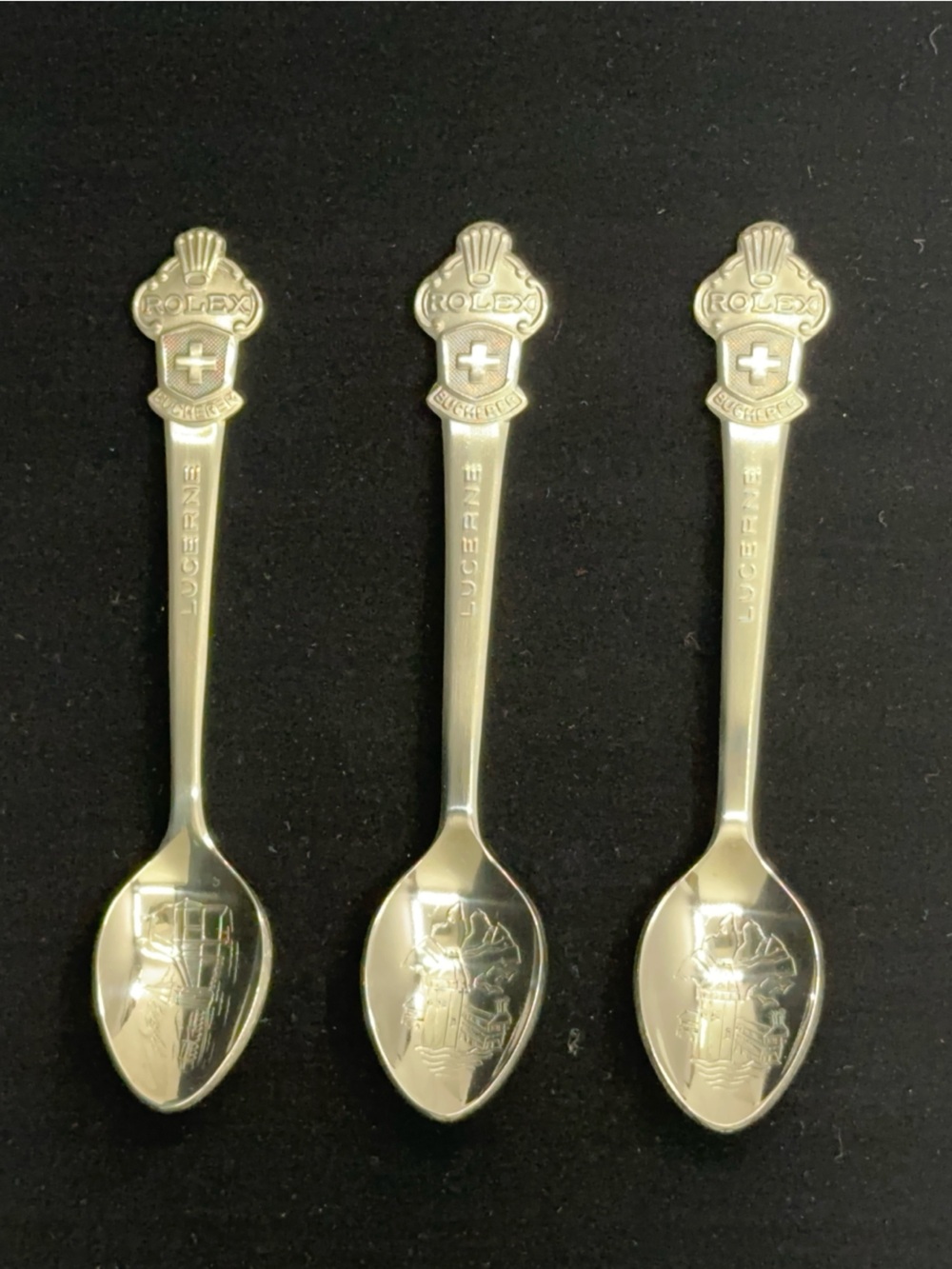 3 Rolex Bucherer Lucerne Souvenir Spoons - Switzerland